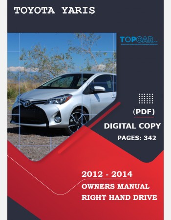 toyota yaris 130 series 2012 2013 & 2014 owners manual